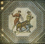 Bear devouring a criminal. Roman mosaic