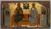 新约三位一体的圣像画；约1450年；木板（白杨木）上的蛋彩画和金色； 克利夫兰艺术博物馆（美国俄亥俄州克利夫兰）