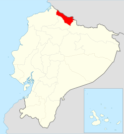 Location of Carchi Province in Ecuador.