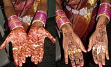 J-14. Henna applied to a Muslim bride's hands, Madurai, Tamil Nadu.