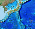 Image 10Relief map of the land and the seabed of Japan. It shows the surface and underwater terrain of the Japanese archipelago. (from Geography of Japan)