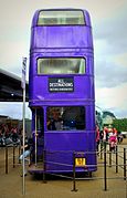 The triple-decker Knight Bus at Leavesden Studios