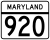 Maryland Route 920 marker