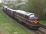 Nohab Built MX 1001 pulls a heritage train to Randers, Denmark, in 2013