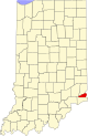 标示出俄亥俄县位置的地图