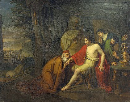 Priam, asking Achilles for the body of Hector (1824)