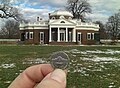 The real Monticello and its reproduction on a nickel