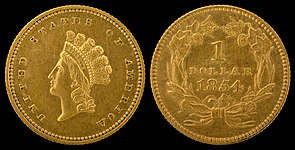 Indian Head Gold dollar (Type II) (1854–56)