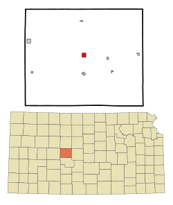 拉克罗斯于拉什县及堪萨斯州之地理位置