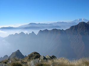 Corni di Nibbio and Monte Rosa, seen from Cima Sasso (1916m)