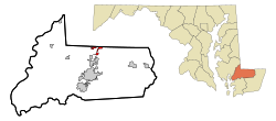 Location of Delmar, Maryland
