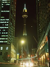 The Sydney Tower seen from Market Street, 1985