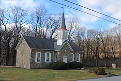 Dillingersville Union School and Church in Lower Milford Township in December 2012