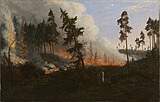 Forest fire, Wincenty Dmochowski (Vincentas Dmachauskas)