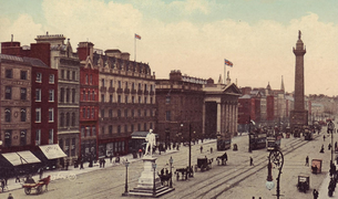 Before independence with a British flag flying. The adjacent Hotel Metropole was destroyed in 1916 during the Easter Rising.