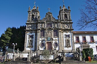 The Mosteiro de Santa Marinha da Costa [pt], orginaly built following the Romanesque style, now is a prime example of Renaissance architecture using the abundant local granite