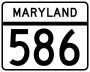 Maryland Route 586 marker