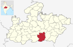 Location of Chhindwara district in Madhya Pradesh