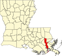 路易斯安那州杰斐逊堂区地图