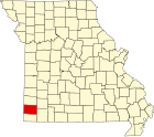 牛顿县在密苏里州的位置