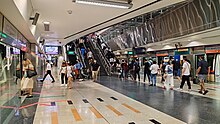 View of the underground island platform