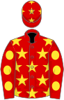 Red, yellow stars, red sleeves, yellow spots