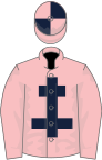 Pink, Dark Blue Cross of Lorraine, quartered cap