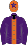 Purple, orange stripe, orange cap, purple star