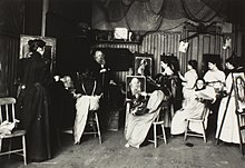 Painting class taught by Frank DuMond in Christiansen Hoffman's studio, ca. 1895