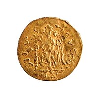 Wirkak tomb gold coin (a Byzantine gold coin replica).[7]