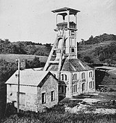 The concrete headframe, circa 1930