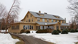The American Craftsman-style Sunset Beach Hotel is a historic resort on the southern shore of Lake Minnewaska and is listed on the National Register of Historic Places.