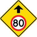 (MR-WDAD-2) Speed Limit Ahead (80 km/h) (used in Western Australia)