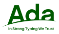 Green logo on horizon with Ada letters and slogan