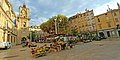 Flower market on Place de l'Hôtel de Ville and the Clock Tower in Aix-en-Provence.