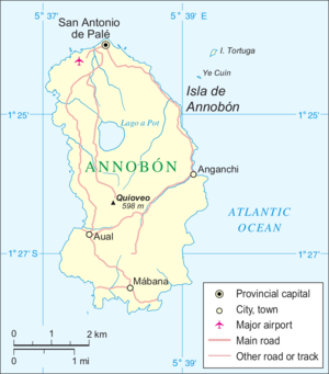 Location of San Antonio de Palé on the island of Annobón