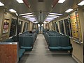 Inside a BART car.