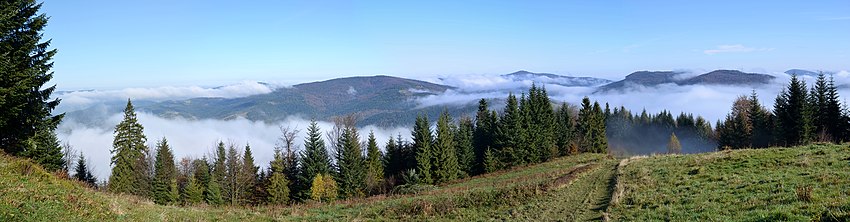Panorama of the Gorce Mountains