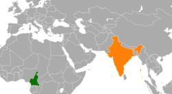 Map indicating locations of Cameroon and India