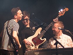 Vulfpeck performing in Portland, Oregon with Cory Wong (left), 2017