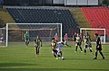 Fatih Karagümrük (white) in the home match against Fenerbahçe (navy/yellow) of the 2021-22 Turkish Women's Football Super League play-offs.