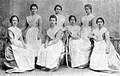 Graduate class of the Imperial Ballet School, 1902. Tamara Karsavina is the rightmost student