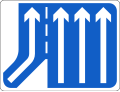 F 302L Additional Lanes Joining From Left - Left Joining Lane Continues (Three to Four Lanes)