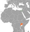 Location map for Israel and Uganda.