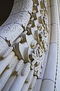 Crematorium (1908–10), fir cone sculpted detail