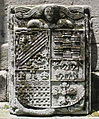 A stone coat of arms in Santo Domingo church (Pontevedra, Galicia, Spain), sixteenth century.