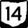 State Route 14 Temporary marker