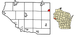 Location of Elmwood in Pierce County, Wisconsin.