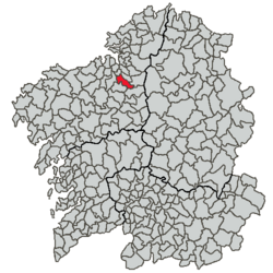 Situation of Oza dos Ríos within Galicia