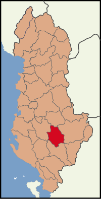 斯克拉巴里区在阿尔巴尼亚的位置